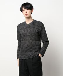 HIDEAWAYS NICOLE | フクレジャカード Vネックカットソー(Tシャツ/カットソー)