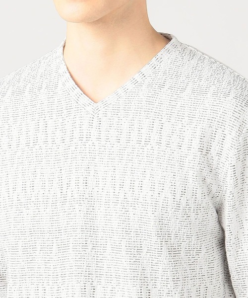 HIDEAWAYS NICOLE（ハイダウェイニコル）の「フクレジャカード Vネックカットソー（Tシャツ/カットソー・メンズ・ホワイト×ブラック/ブラック×ホワイト・X-LARGE/MEDIUM/LARGE）」の9枚目の写真