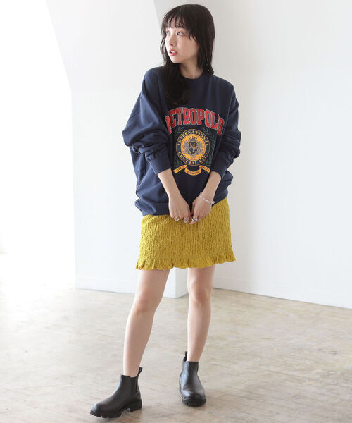 BeAMS DOT（ビームスドット）の「【WEB限定】BeAMS DOT / カレッジロゴ オーバースウェット（スウェット・レディース・グレー/ネイビー・FREE）」の12枚目の写真