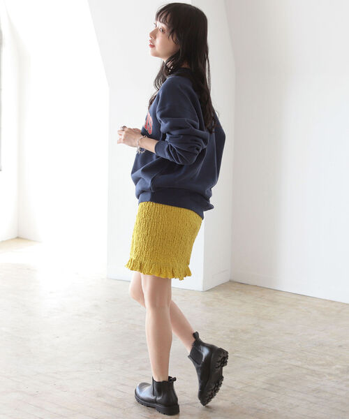 BeAMS DOT（ビームスドット）の「【WEB限定】BeAMS DOT / カレッジロゴ オーバースウェット（スウェット・レディース・グレー/ネイビー・FREE）」の13枚目の写真