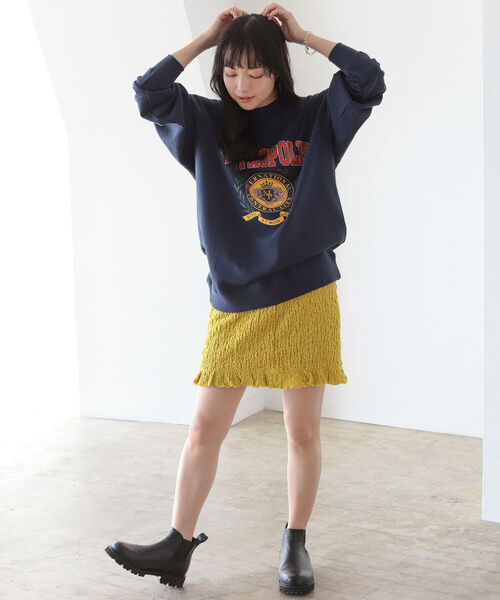 BeAMS DOT（ビームスドット）の「【WEB限定】BeAMS DOT / カレッジロゴ オーバースウェット（スウェット・レディース・グレー/ネイビー・FREE）」の14枚目の写真
