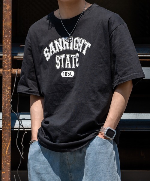 DEVICE（デバイス）の「プレミアム コットン オーバーサイズ カレッジロゴ Ｔシャツ（Tシャツ/カットソー・レディース・ホワイト/ブラック・FREE）」の4枚目の写真