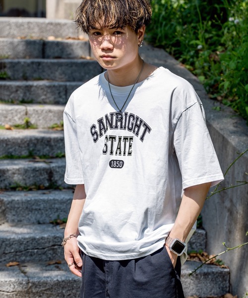 DEVICE（デバイス）の「プレミアム コットン オーバーサイズ カレッジロゴ Ｔシャツ（Tシャツ/カットソー・レディース・ホワイト/ブラック・FREE）」の8枚目の写真