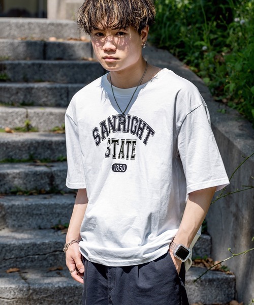 DEVICE（デバイス）の「プレミアム コットン オーバーサイズ カレッジロゴ Ｔシャツ（Tシャツ/カットソー・レディース・ホワイト/ブラック・FREE）」の18枚目の写真