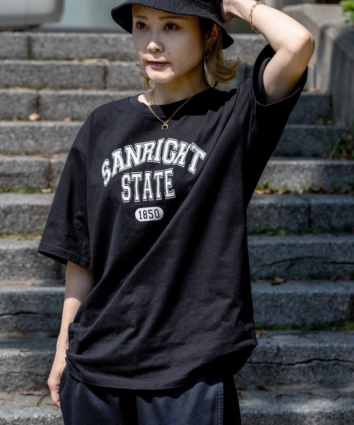 DEVICE（デバイス）の「プレミアム コットン オーバーサイズ カレッジロゴ Ｔシャツ（Tシャツ/カットソー・レディース・ホワイト/ブラック・FREE）」の12枚目の写真