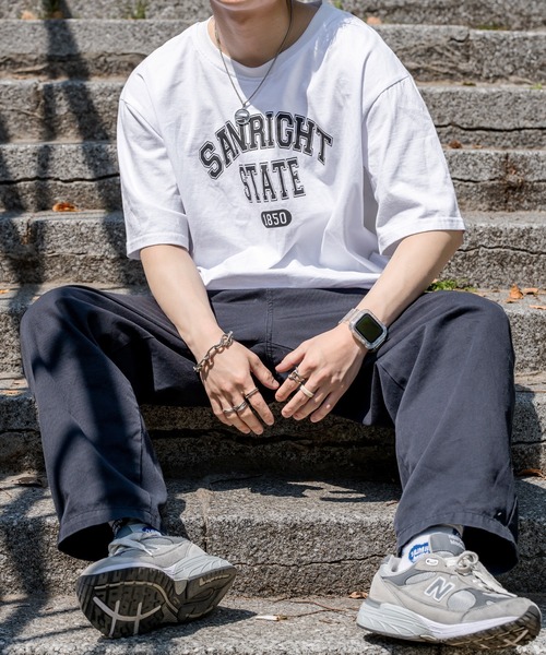 DEVICE（デバイス）の「プレミアム コットン オーバーサイズ カレッジロゴ Ｔシャツ（Tシャツ/カットソー・レディース・ホワイト/ブラック・FREE）」の17枚目の写真