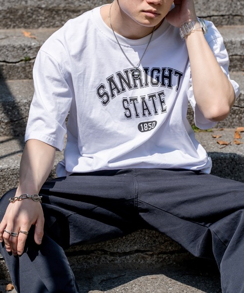 DEVICE（デバイス）の「プレミアム コットン オーバーサイズ カレッジロゴ Ｔシャツ（Tシャツ/カットソー・レディース・ホワイト/ブラック・FREE）」の16枚目の写真