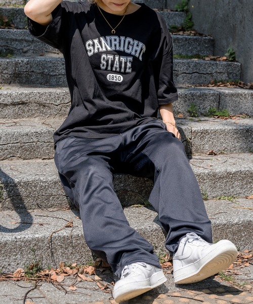 DEVICE（デバイス）の「プレミアム コットン オーバーサイズ カレッジロゴ Ｔシャツ（Tシャツ/カットソー・レディース・ホワイト/ブラック・FREE）」の14枚目の写真