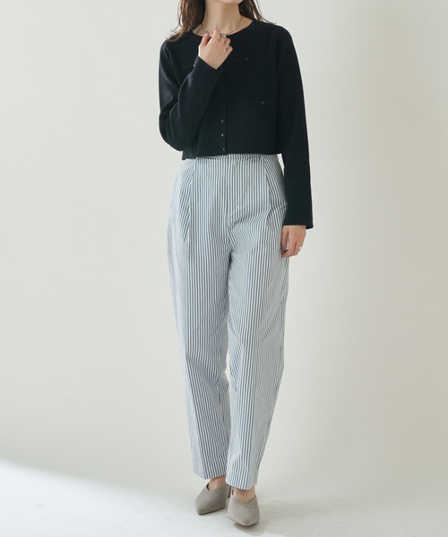 mystic(ミスティック)の「ストライプタックパンツ(その他パンツ・レディース・ブルー/ブラック・1/2)」の5枚目の写真