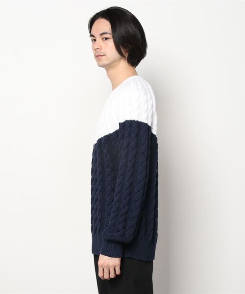 YOKE カラーブロック カーディガン YOKE - ヨーク25SS MOHAIR BORDER V-NECK ZIP CARDIGAN - KEITA