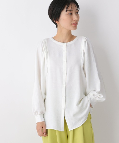 LEPSIM（レプシィム）の「【前後2WAYで着られる】袖ボリューム2WAYブラウス　258782（シャツ/ブラウス・レディース・オフホワイト/ライトグリーン/ネイビー・FREE）」の9枚目の写真