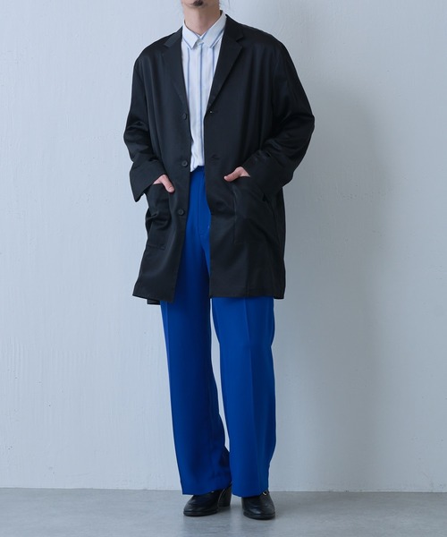 Lui's（ルイス）の「【SILLIS / シリス】 3Bロングジャケット（テーラードジャケット・メンズ・ブラック/エメラルド・44/46）」の3枚目の写真