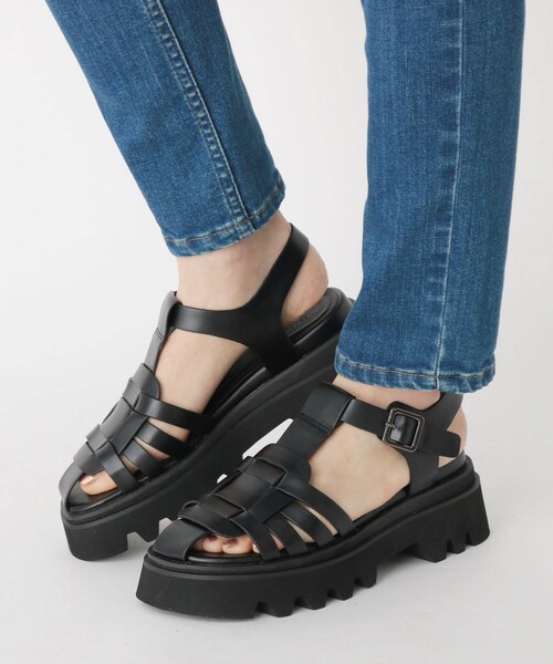 ESPERANZA（エスペランサ）の「◆【残りわずか】グルカタンクソールサンダル（サンダル・レディース・ブラック/アイボリー・LL/S/M/L）」の2枚目の写真