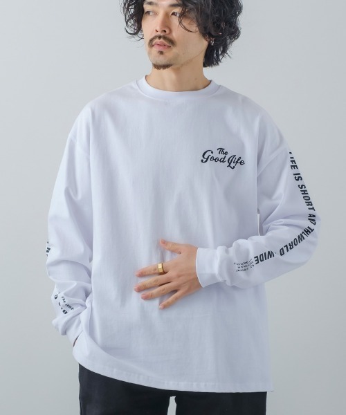 improves(インプローブス)の「ヘビーウェイ ト袖プリント オーバーサイズ ロンT(Tシャツ/カットソー・メンズ・ホワイト/グリーン/ブラック/ブルー/マスタード・LARGE/MEDIUM)」の2枚目の写真