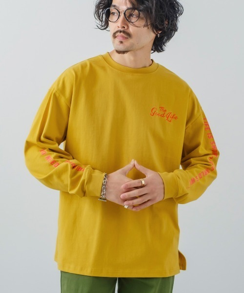 improves(インプローブス)の「ヘビーウェイ ト袖プリント オーバーサイズ ロンT(Tシャツ/カットソー・メンズ・ホワイト/グリーン/ブラック/ブルー/マスタード・LARGE/MEDIUM)」の1枚目の写真