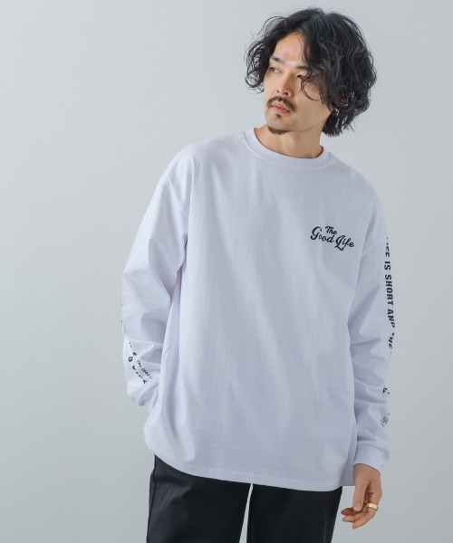 improves(インプローブス)の「ヘビーウェイ ト袖プリント オーバーサイズ ロンT(Tシャツ/カットソー・メンズ・ホワイト/グリーン/ブラック/ブルー/マスタード・LARGE/MEDIUM)」の6枚目の写真