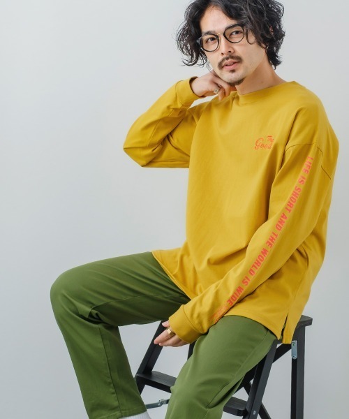 improves(インプローブス)の「ヘビーウェイ ト袖プリント オーバーサイズ ロンT(Tシャツ/カットソー・メンズ・ホワイト/グリーン/ブラック/ブルー/マスタード・LARGE/MEDIUM)」の19枚目の写真