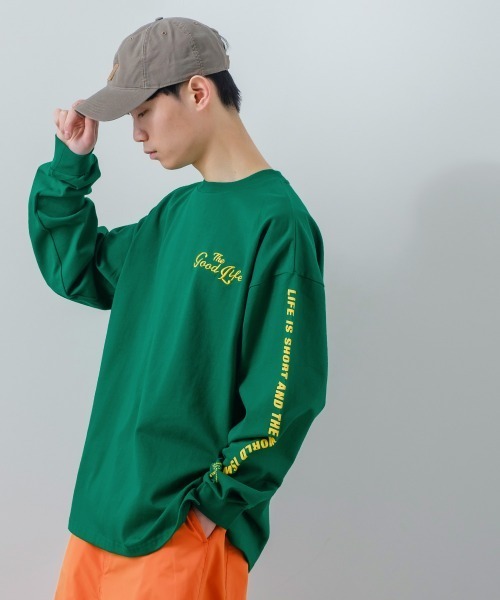 improves(インプローブス)の「ヘビーウェイ ト袖プリント オーバーサイズ ロンT(Tシャツ/カットソー・メンズ・ホワイト/グリーン/ブラック/ブルー/マスタード・LARGE/MEDIUM)」の22枚目の写真