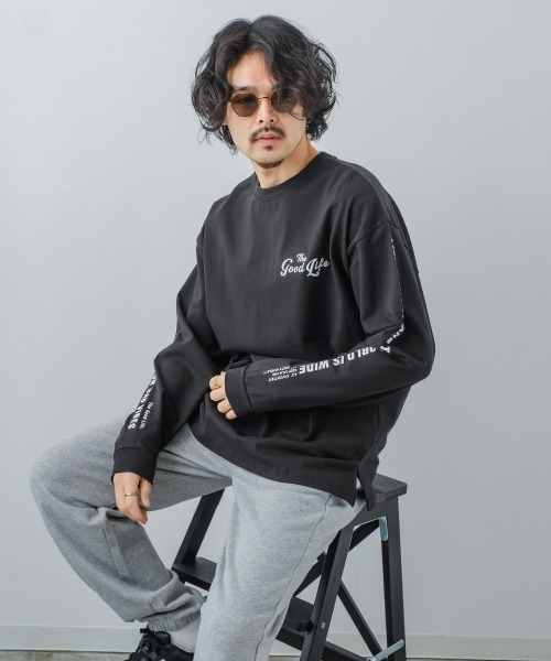 improves(インプローブス)の「ヘビーウェイ ト袖プリント オーバーサイズ ロンT(Tシャツ/カットソー・メンズ・ホワイト/グリーン/ブラック/ブルー/マスタード・LARGE/MEDIUM)」の18枚目の写真