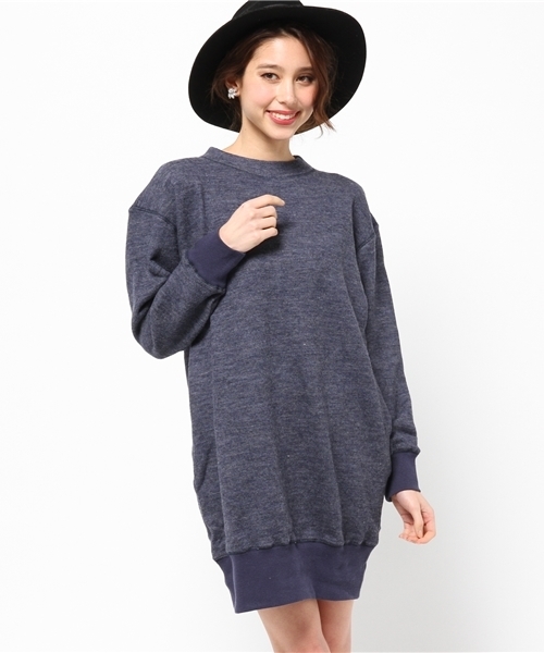 ROSE BUD（ローズバッド）の「S-LCTO-14209 L/S SWEAT DRESS（ワンピース・レディース・ミックスグレー/ネイビー・ONE SIZE）」の2枚目の写真
