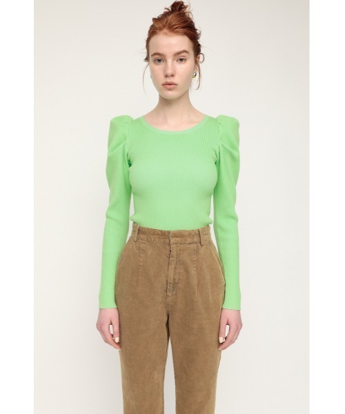 SLY（スライ）の「BI COLOR PUFF SLEEVE TOPS パフスリーブ