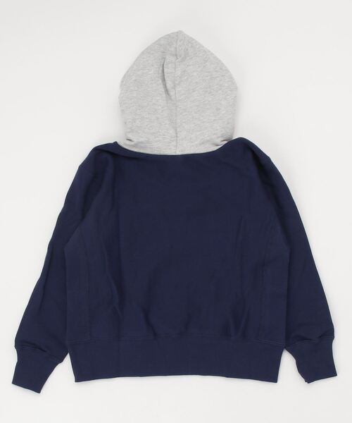 Champion(チャンピオン)の「【Champion/チャンピオン】キッズ リバースウィーブ(R) フーデッドスウェットシャツ(パーカー・キッズ・シルバーグレー/オレンジ/ネイビー・120/110/130/140/100)」の4枚目の写真