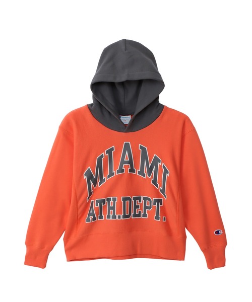 Champion(チャンピオン)の「【Champion/チャンピオン】キッズ リバースウィーブ(R) フーデッドスウェットシャツ(パーカー・キッズ・シルバーグレー/オレンジ/ネイビー・120/110/130/140/100)」の3枚目の写真