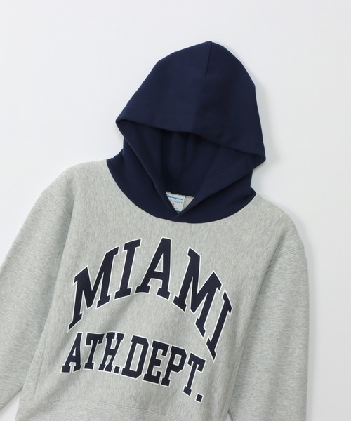 Champion(チャンピオン)の「【Champion/チャンピオン】キッズ リバースウィーブ(R) フーデッドスウェットシャツ(パーカー・キッズ・シルバーグレー/オレンジ/ネイビー・120/110/130/140/100)」の5枚目の写真