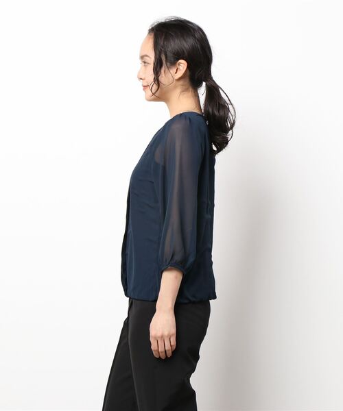 Lace Ladies(レースレディース)の「七分袖 シフォンレースブラウス(シャツ/ブラウス・レディース・ホワイト/ネイビー/ブラック/グレー/アイボリー・L/S/XL/M)」の7枚目の写真