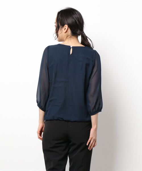 Lace Ladies(レースレディース)の「七分袖 シフォンレースブラウス(シャツ/ブラウス・レディース・ホワイト/ネイビー/ブラック/グレー/アイボリー・L/S/XL/M)」の6枚目の写真