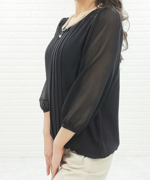 Lace Ladies(レースレディース)の「七分袖 シフォンレースブラウス(シャツ/ブラウス・レディース・ホワイト/ネイビー/ブラック/グレー/アイボリー・L/S/XL/M)」の10枚目の写真