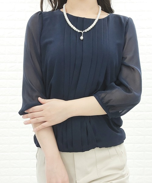 Lace Ladies(レースレディース)の「七分袖 シフォンレースブラウス(シャツ/ブラウス・レディース・ホワイト/ネイビー/ブラック/グレー/アイボリー・L/S/XL/M)」の17枚目の写真