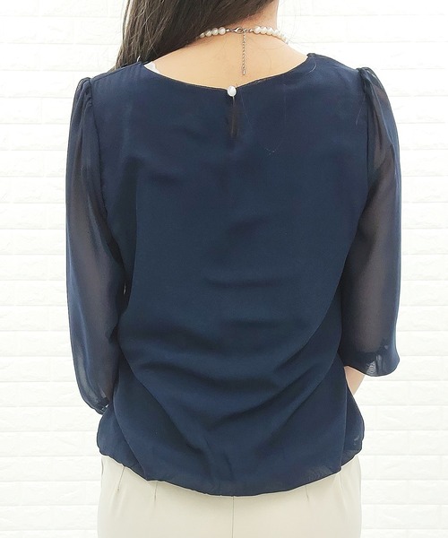 Lace Ladies(レースレディース)の「七分袖 シフォンレースブラウス(シャツ/ブラウス・レディース・ホワイト/ネイビー/ブラック/グレー/アイボリー・L/S/XL/M)」の20枚目の写真