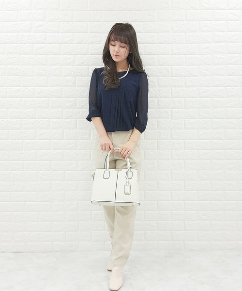 Lace Ladies(レースレディース)の「七分袖 シフォンレースブラウス(シャツ/ブラウス・レディース・ホワイト/ネイビー/ブラック/グレー/アイボリー・L/S/XL/M)」の21枚目の写真