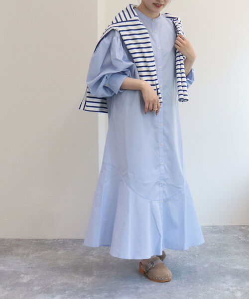 fredy emue（フレディエミュ）の「マーメイドシャツワンピース（シャツワンピース・レディース・ブラック/オフホワイト/サックスブルー・38）」の3枚目の写真