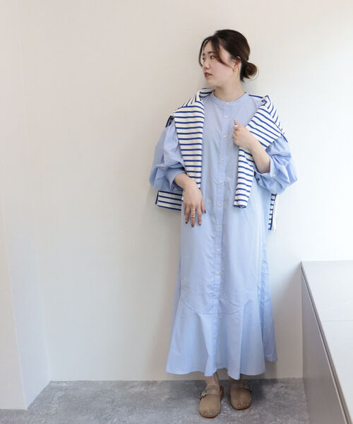 fredy emue（フレディエミュ）の「マーメイドシャツワンピース（シャツワンピース・レディース・ブラック/オフホワイト/サックスブルー・38）」の9枚目の写真