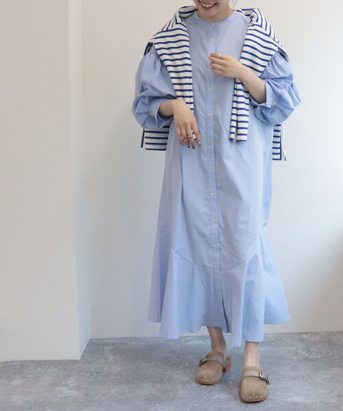 fredy emue（フレディエミュ）の「マーメイドシャツワンピース（シャツワンピース・レディース・ブラック/オフホワイト/サックスブルー・38）」の10枚目の写真