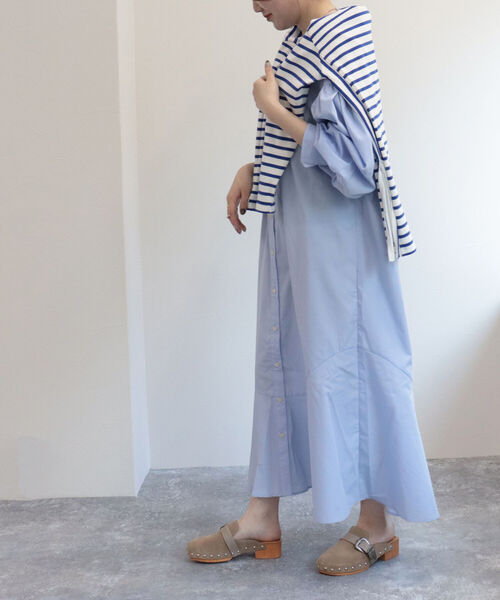 fredy emue（フレディエミュ）の「マーメイドシャツワンピース（シャツワンピース・レディース・ブラック/オフホワイト/サックスブルー・38）」の11枚目の写真