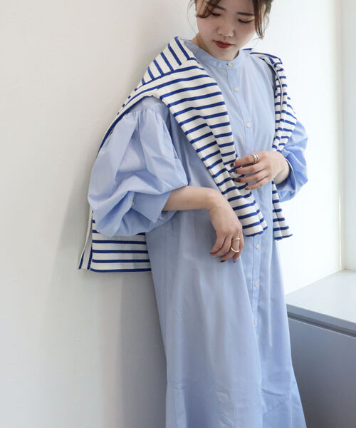 fredy emue（フレディエミュ）の「マーメイドシャツワンピース（シャツワンピース・レディース・ブラック/オフホワイト/サックスブルー・38）」の12枚目の写真