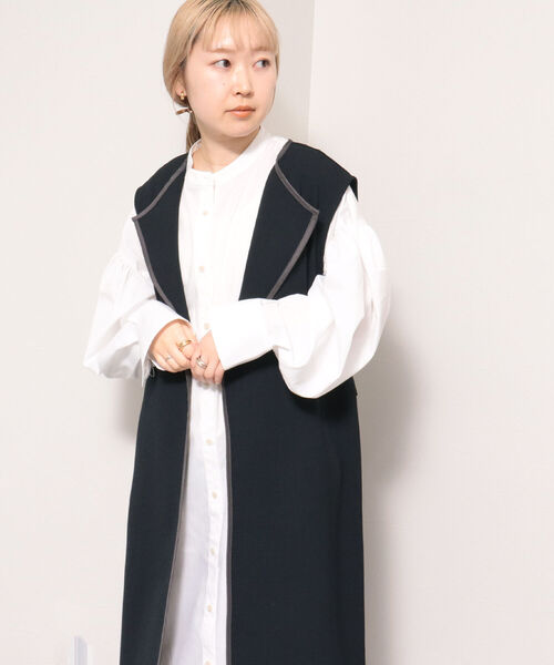 fredy emue（フレディエミュ）の「マーメイドシャツワンピース（シャツワンピース・レディース・ブラック/オフホワイト/サックスブルー・38）」の17枚目の写真