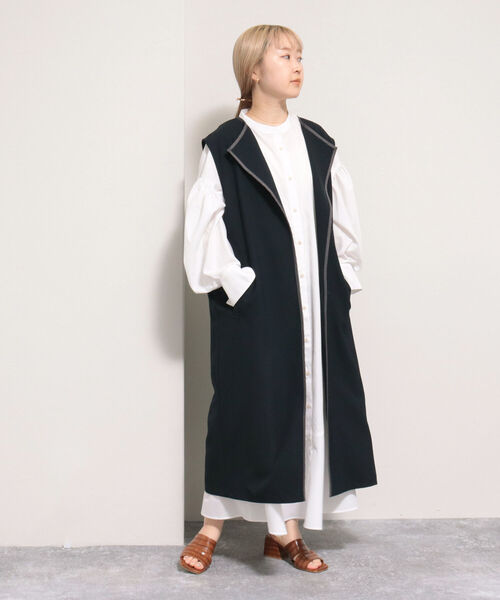 fredy emue（フレディエミュ）の「マーメイドシャツワンピース（シャツワンピース・レディース・ブラック/オフホワイト/サックスブルー・38）」の20枚目の写真