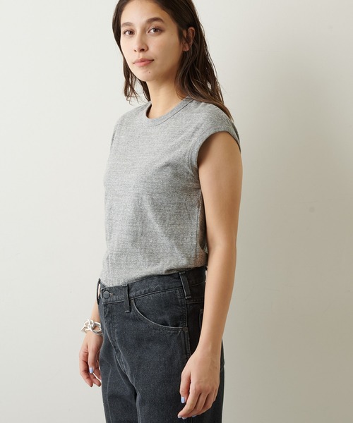 INSCRIRE(アンスクリア)の「【INSCRIRE】RaffyレイヤードT(Tシャツ/カットソー・レディース・ホワイト/グレー・MEDIUM)」の8枚目の写真