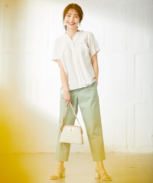 ANY SIS(エニィスィス)の「【洗える】シルケットスキッパー ブラウス(Tシャツ/カットソー・レディース・スカイブルー系1/ライトグリーン系1/ネイビー系1/ベージュ系1・2)」の18枚目の写真