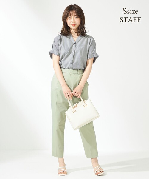 ANY SIS(エニィスィス)の「【洗える】シルケットスキッパー ブラウス(Tシャツ/カットソー・レディース・スカイブルー系1/ライトグリーン系1/ネイビー系1/ベージュ系1・2)」の14枚目の写真