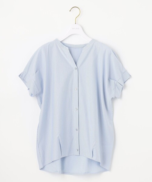 ANY SIS(エニィスィス)の「【洗える】シルケットスキッパー ブラウス(Tシャツ/カットソー・レディース・スカイブルー系1/ライトグリーン系1/ネイビー系1/ベージュ系1・2)」の13枚目の写真