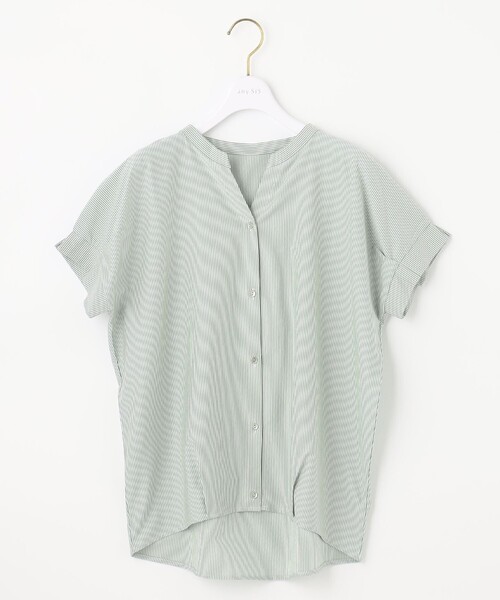 ANY SIS(エニィスィス)の「【洗える】シルケットスキッパー ブラウス(Tシャツ/カットソー・レディース・スカイブルー系1/ライトグリーン系1/ネイビー系1/ベージュ系1・2)」の11枚目の写真