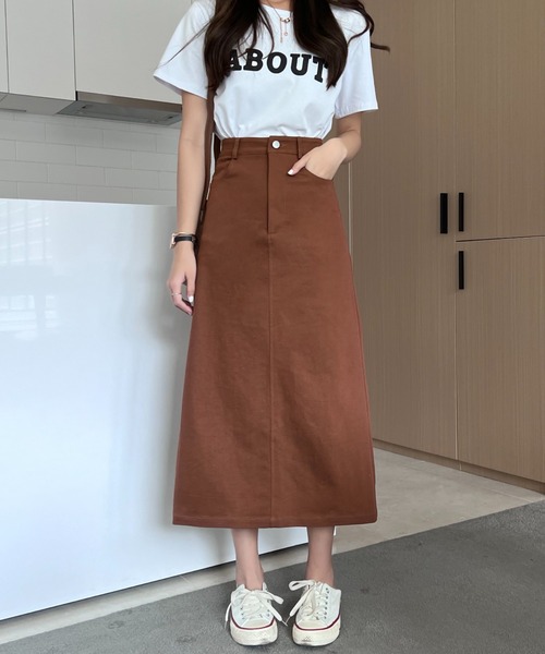 ABITOKYO(アビトーキョー)の「バックスリットストレッチハイウエストデニムスカート(デニムスカート・レディース・ブラック/ピンク/ホワイト/ダークグリーン/ブラウン・S/L/M)」の15枚目の写真