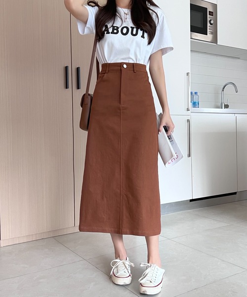 ABITOKYO(アビトーキョー)の「バックスリットストレッチハイウエストデニムスカート(デニムスカート・レディース・ブラック/ピンク/ホワイト/ダークグリーン/ブラウン・S/L/M)」の21枚目の写真