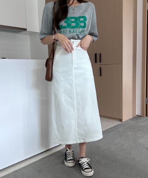 ABITOKYO(アビトーキョー)の「バックスリットストレッチハイウエストデニムスカート(デニムスカート・レディース・ブラック/ピンク/ホワイト/ダークグリーン/ブラウン・S/L/M)」の14枚目の写真