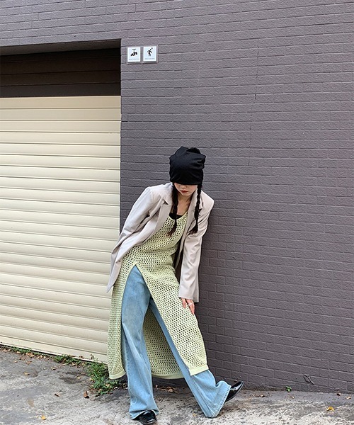 chuclla(チュクラ)の「【chuclla】【2022/SS】Crochet long slit layered dress chw22s077(ワンピース・レディース・グリーン/グレー・FREE)」の8枚目の写真